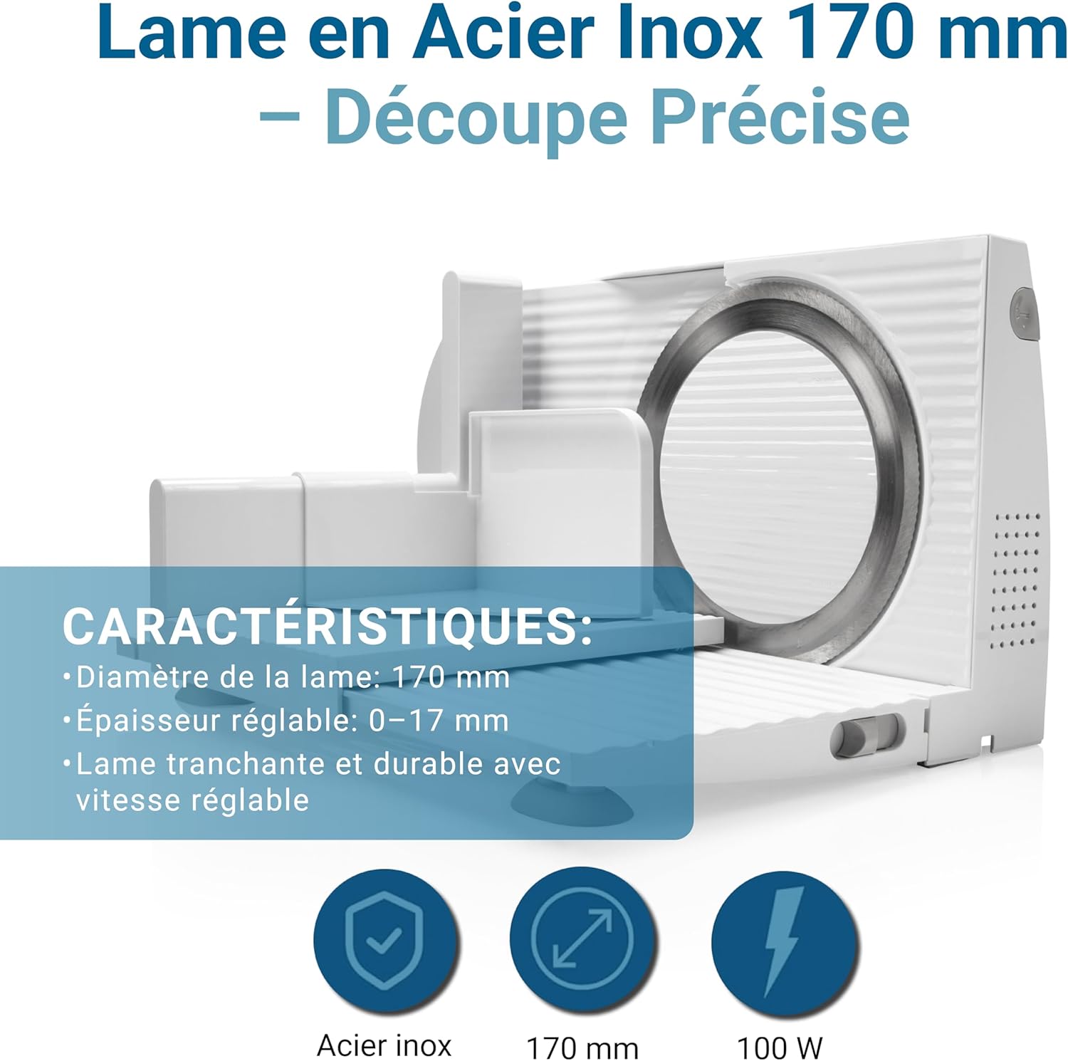 EUREL - trancheuse pliable Ø170mm, lame inox, ép. réglable - RS46