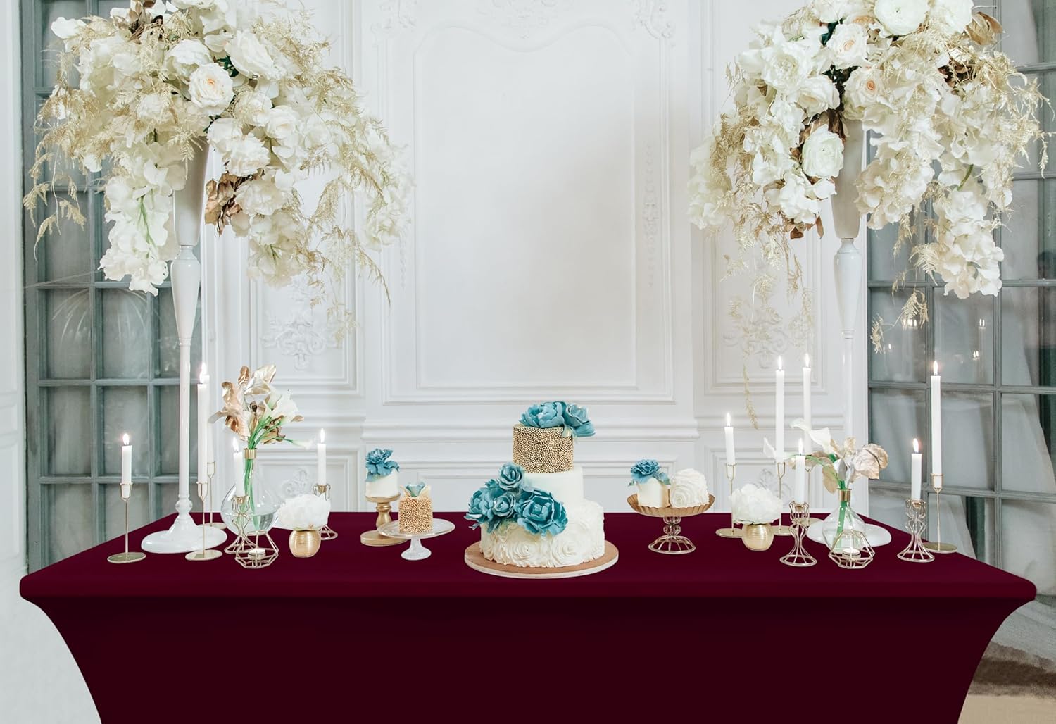 Utopia Kitchen - Lot de 2 nappes élasthanne 183x76x76cm - ajustées, lavables, infroissables, extensibles