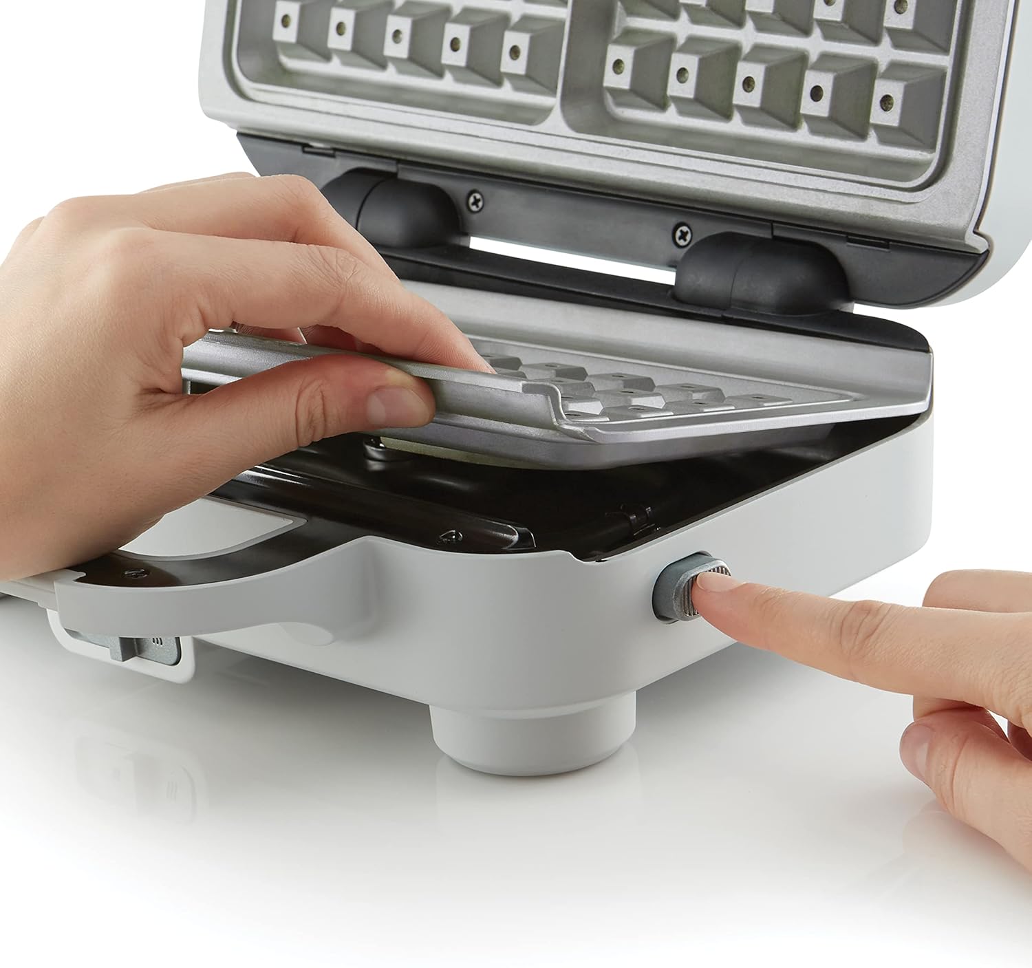 Breville - VST072X gaufrier compact, plaques antiadhésives, gris/argent