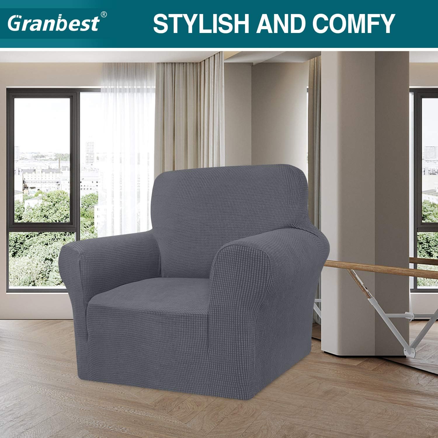 Granbest - housse canapé jacquard élastique, salon, protection, animaux