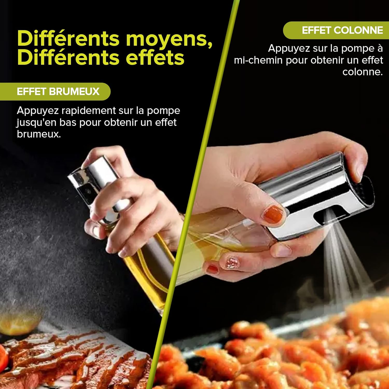 PORTENTUM - Pulvérisateur d'huile Premium 100ml - verre, anti-goutte, accessoire friteuse