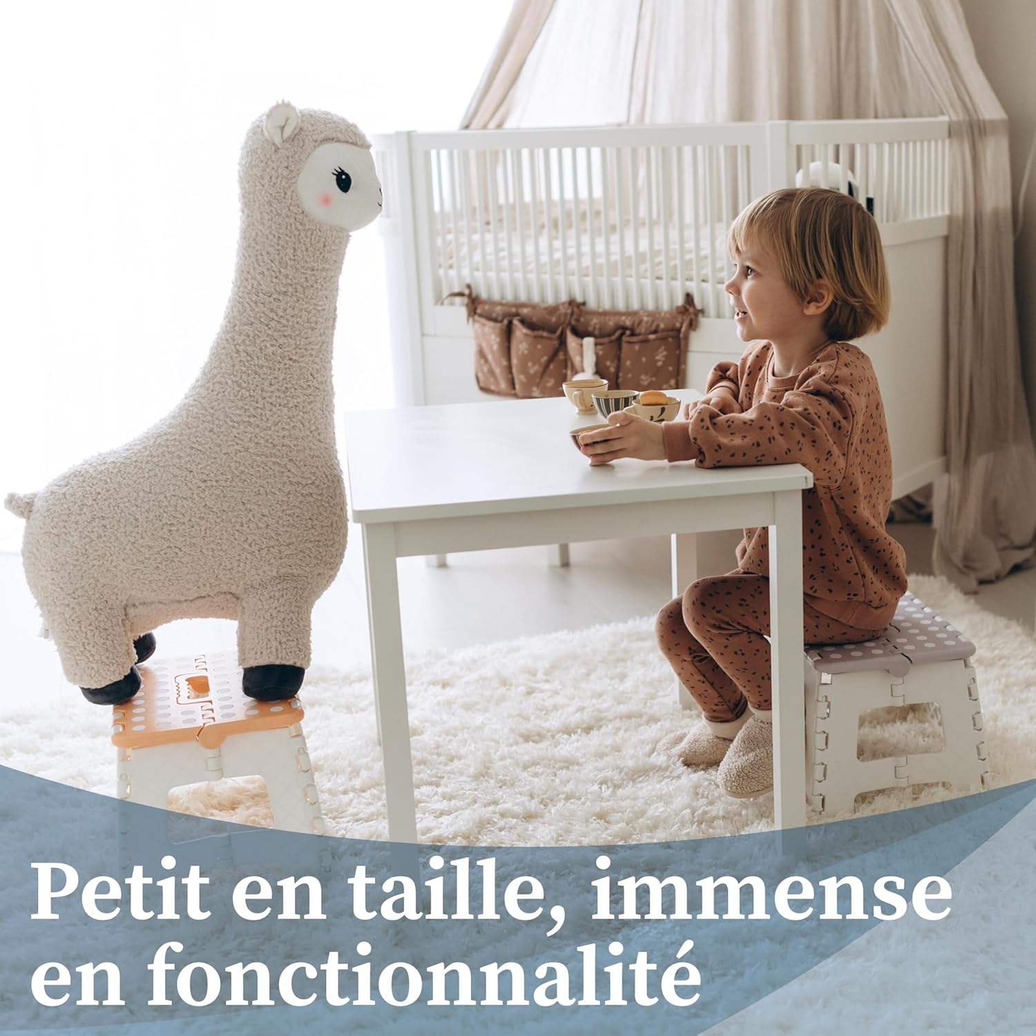 Bisoo - Tabouret pliable enfant, 22cm, portable WC/bain, lilas