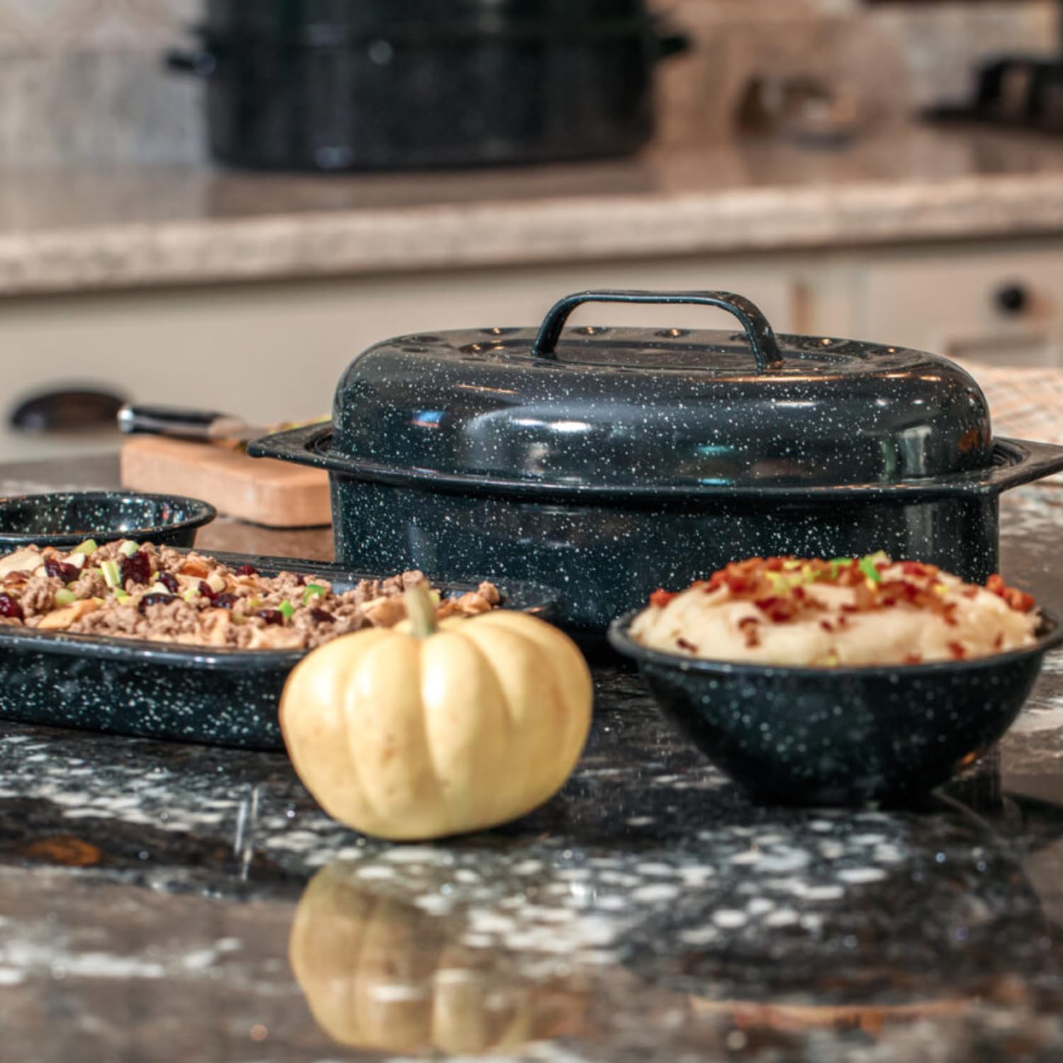 Granite Ware - Roaster 6106 - 33x20x11 cm - Acier carbone noir