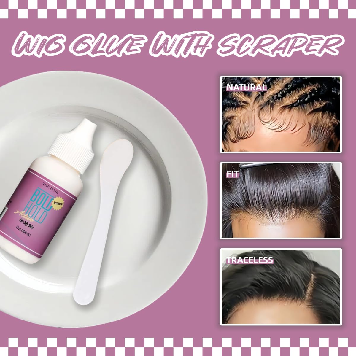 Colle perruque - invisible, imperméable, tenue forte - 38ml