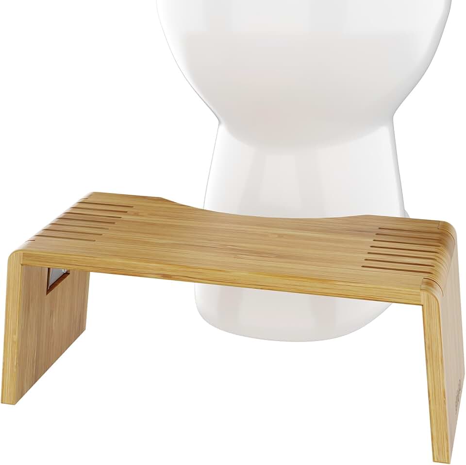 Squatty Potty - Oslo Pliante - 7 pouces - tabouret bambou pliable, brun
