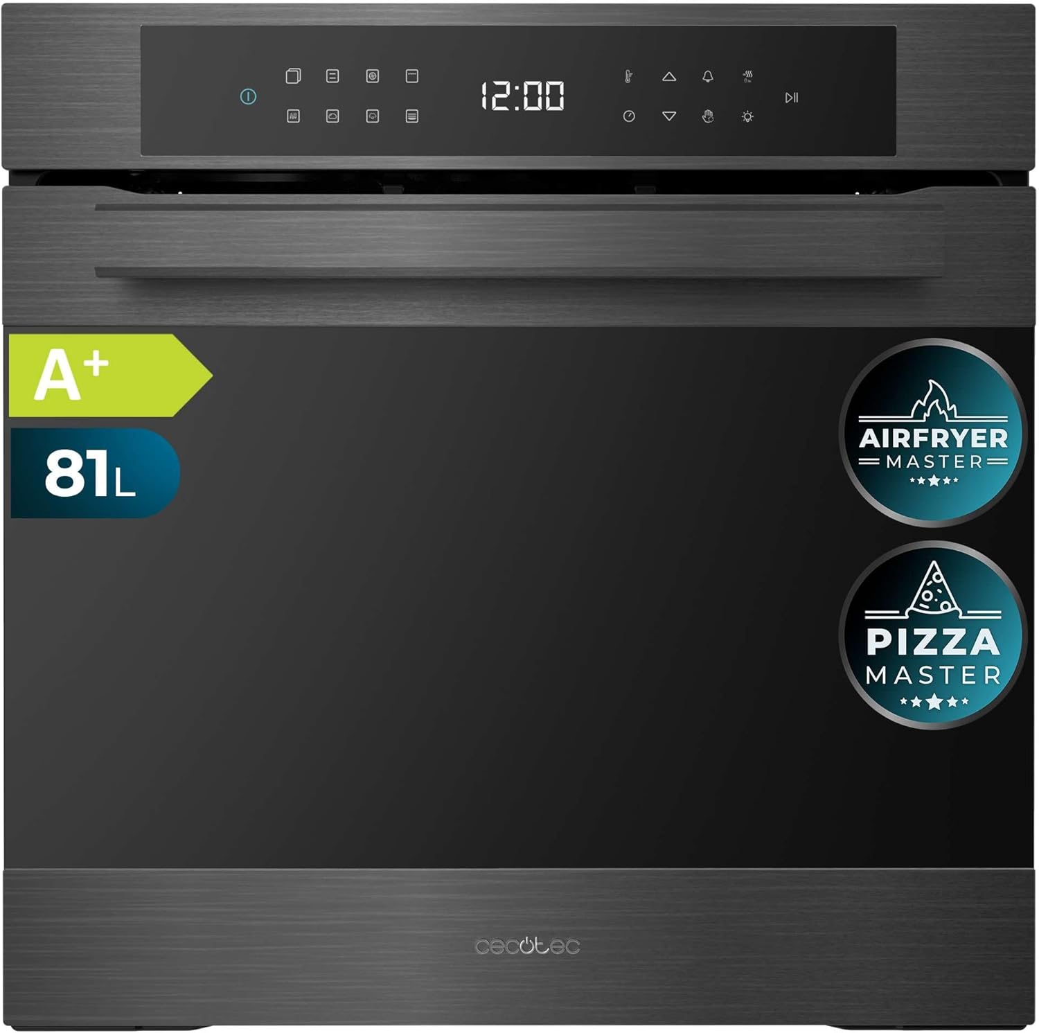 Cecotec - Four encastrable 60cm, 81L, pyrolyse, airfryer, P506000