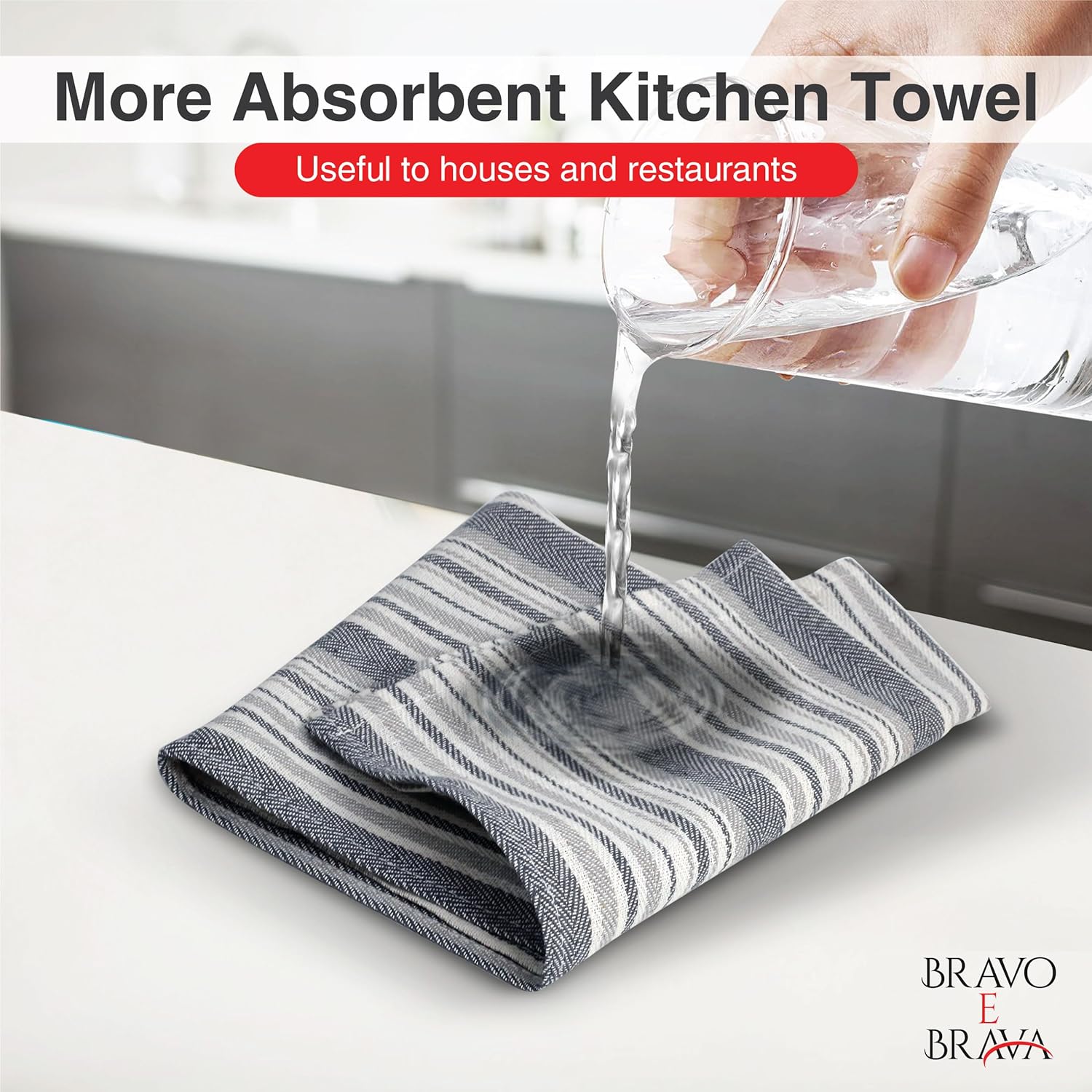 Torchons de cuisine - lot de 5, 100% coton, 45x70 cm, super absorbants