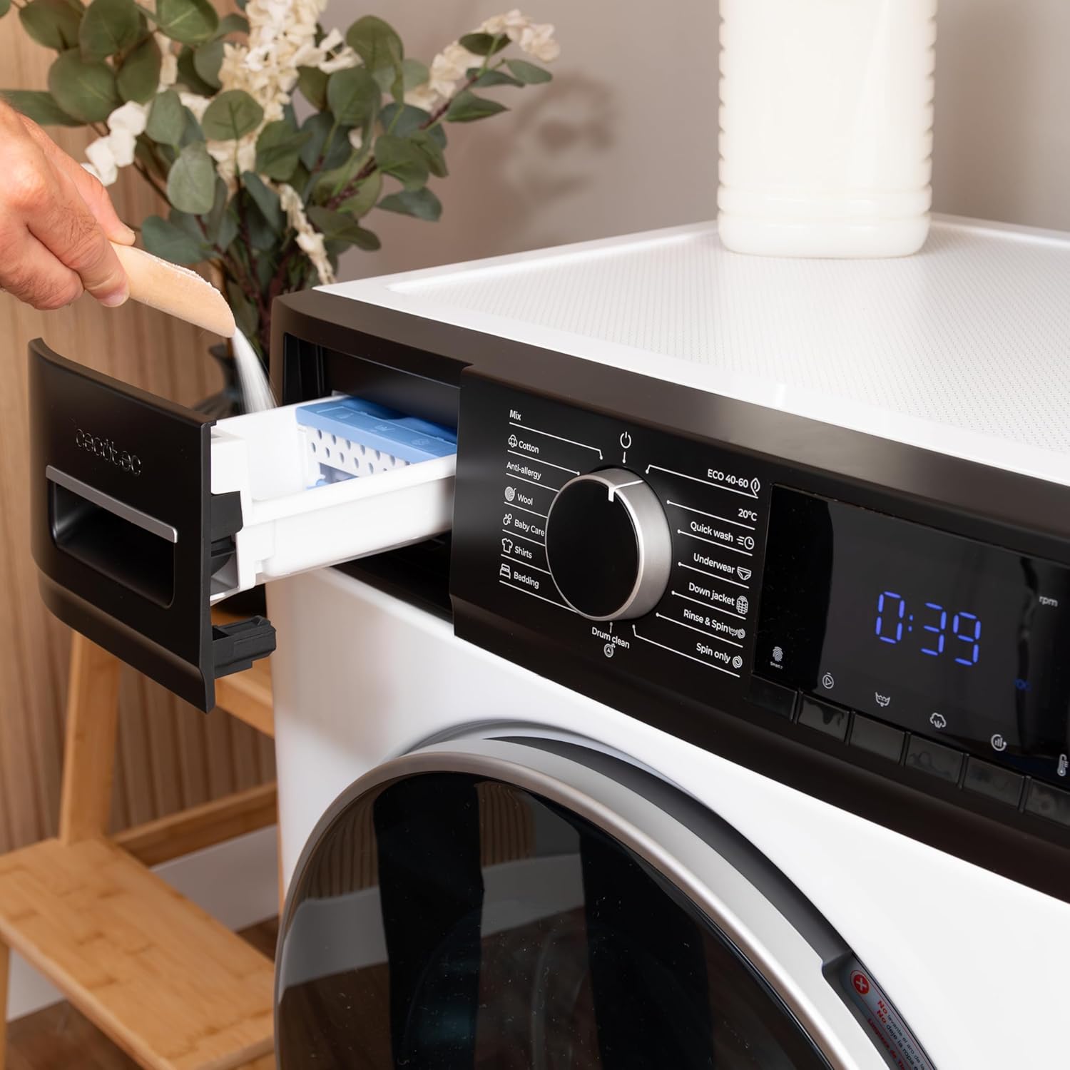 Cecotec - Bolero Dresscode 8610 - 8kg, 1400tr/min, Classe A, vapeur, Inverter Plus, 15 programmes, 8610