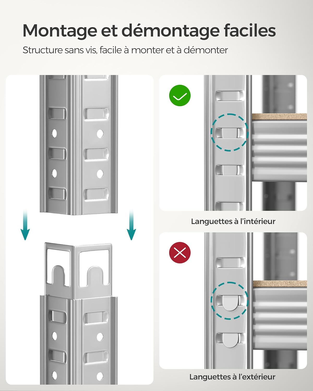 SONGMICS - étagère 5 niveaux, 40x90x180cm, capacité 875kg, GLR040E02