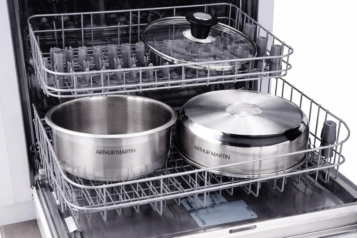 Arthur Martin - série AM - 3 casseroles inox, manche amovible - AM3456