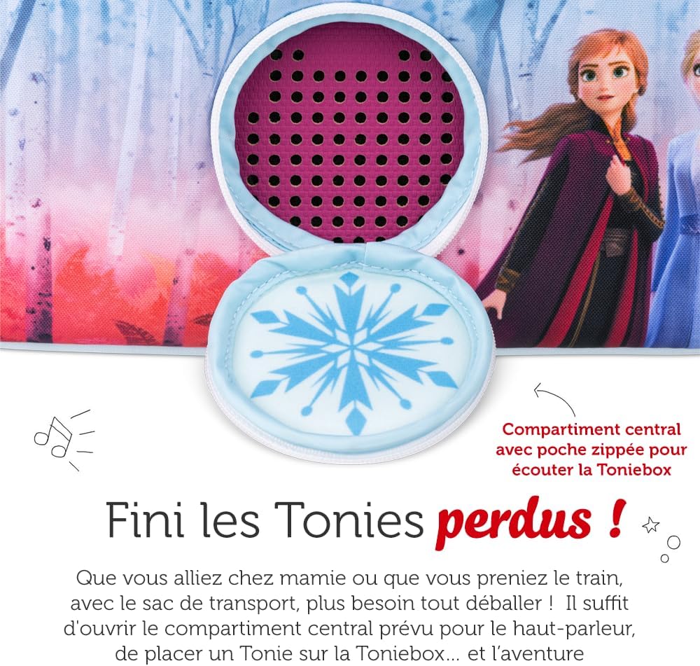 tonies - Sac Bandoulière La Reine des Neiges - rangement Toniebox et accessoires - jusqu’à 8 figurines