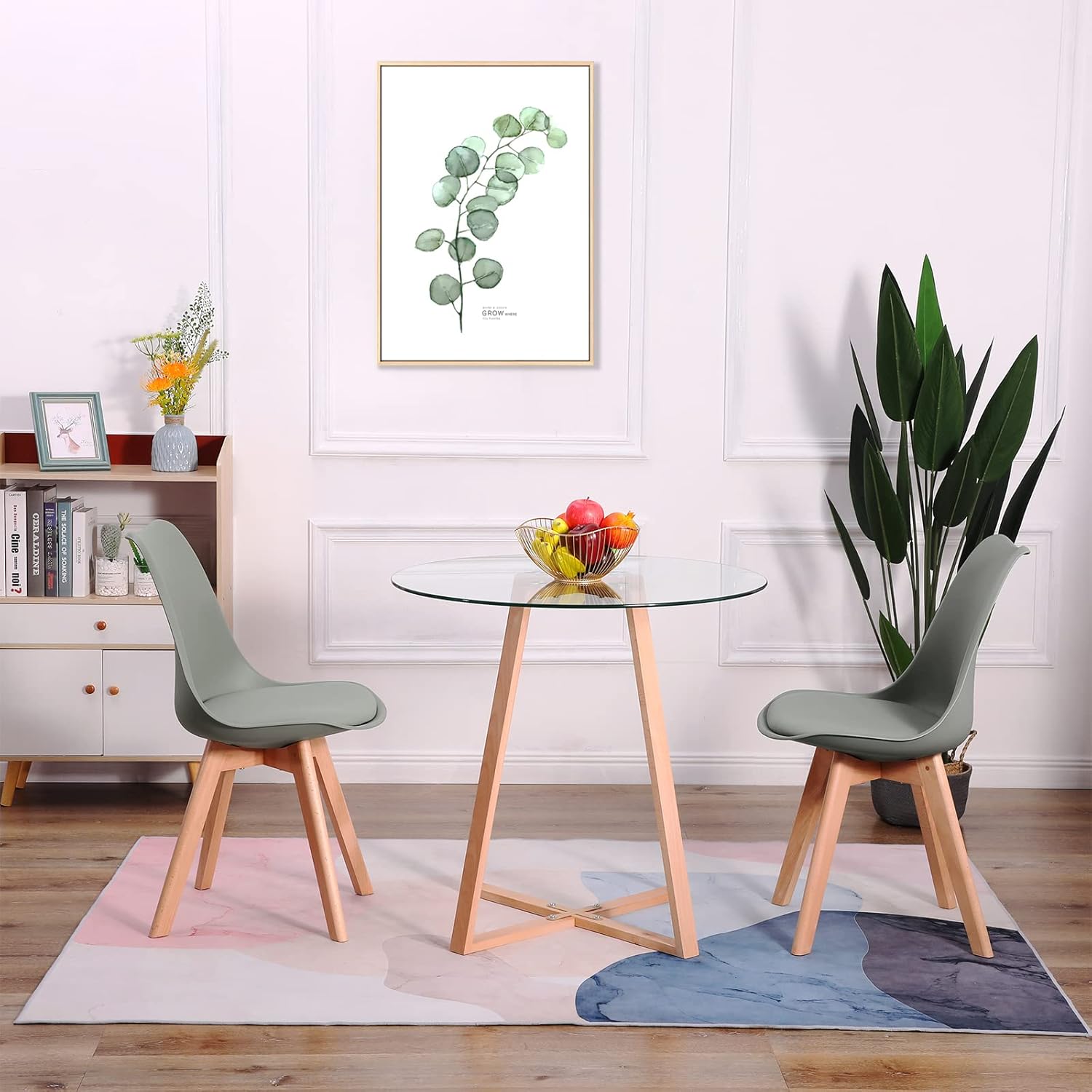 Eggree - Lot de 2 chaises design, hêtre massif, confort, gris, EGGREE