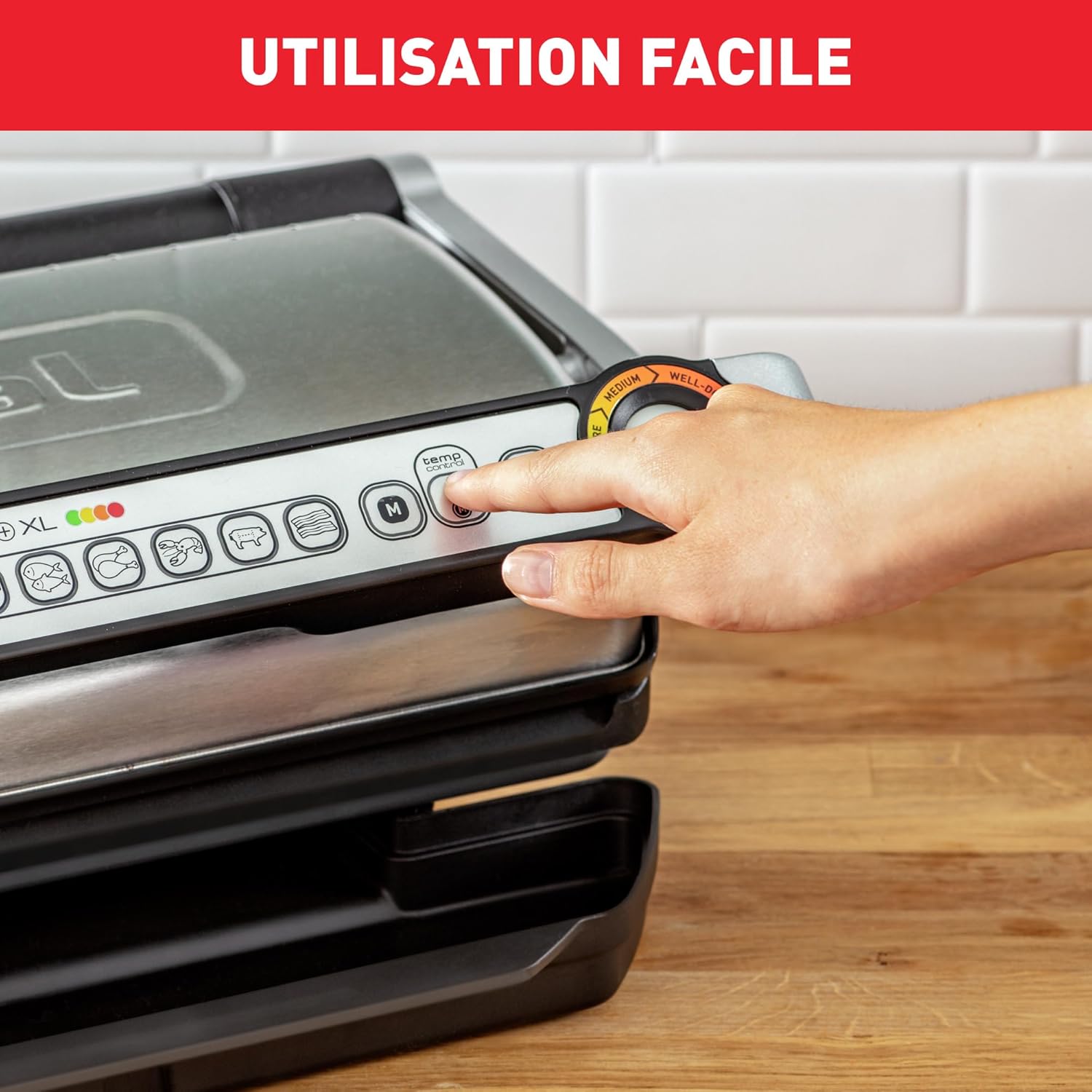 Tefal - Optigrill+ XL - format XL - 9 programmes, manuel, jusqu’à 8 pers - GC722D16