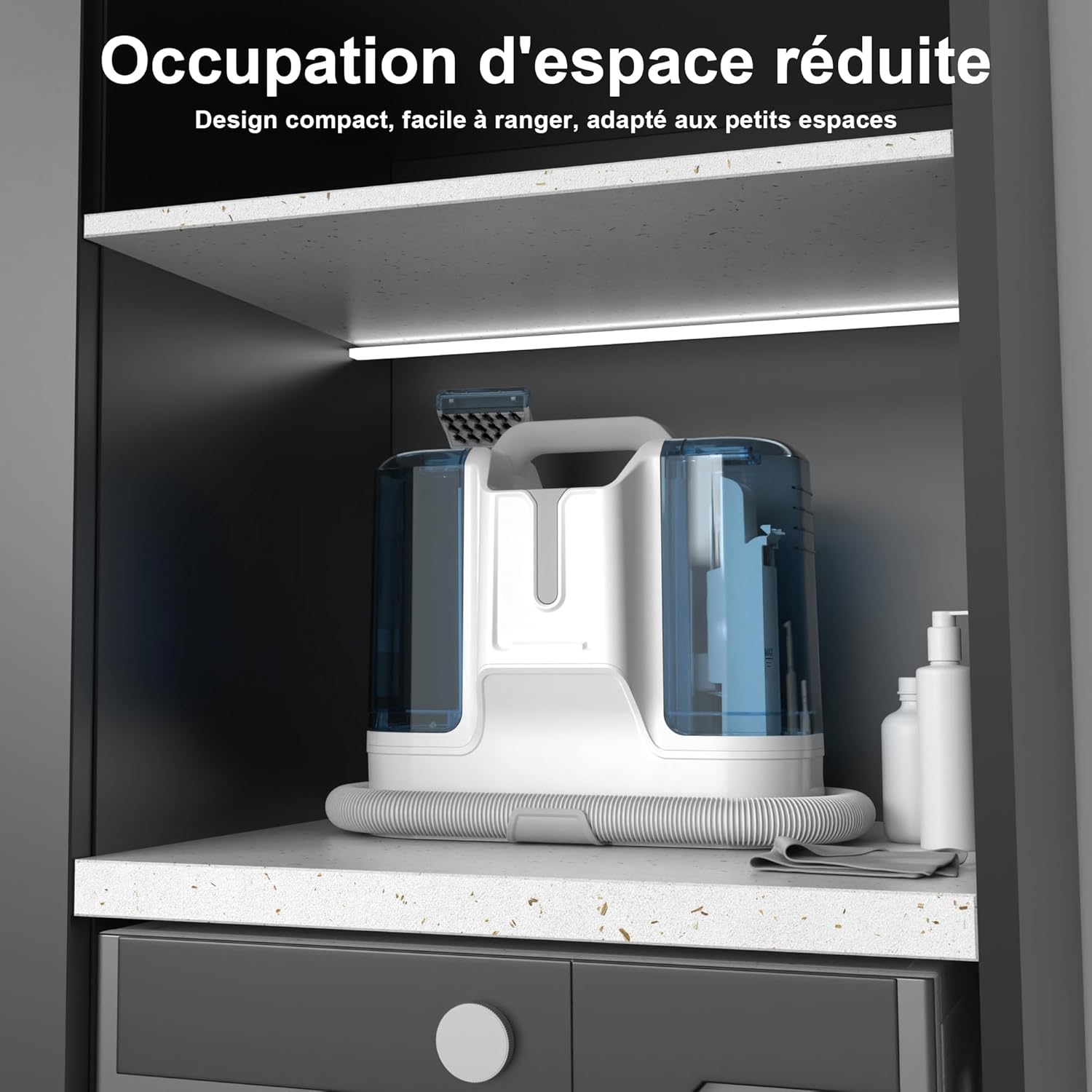 Shampouineuse nettoyeur tissu 450W, injecteur, extracteur puissant