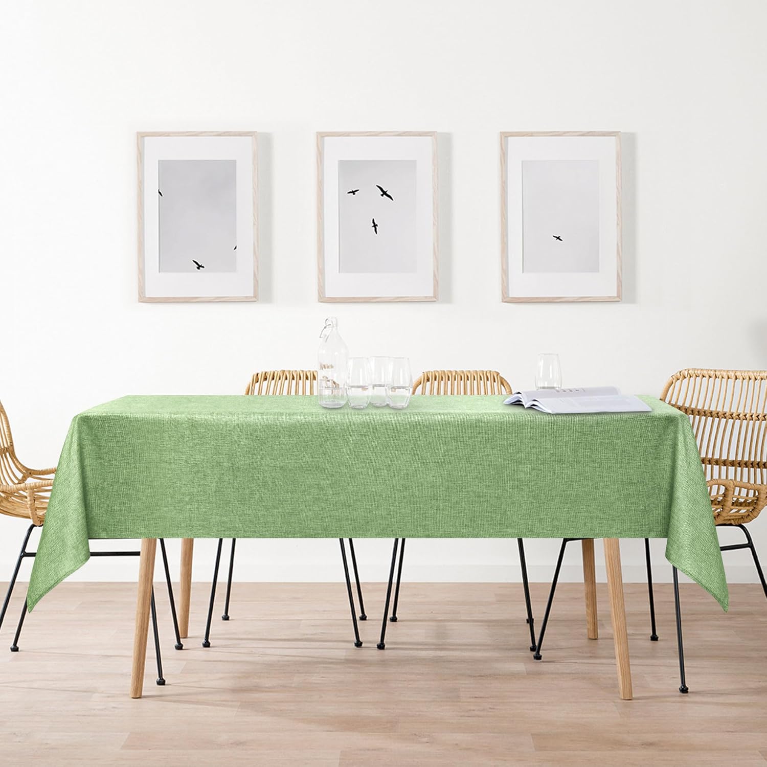 DWCN - nappe aspect lin - 135x200cm - lavable, imperméable, anti-tache