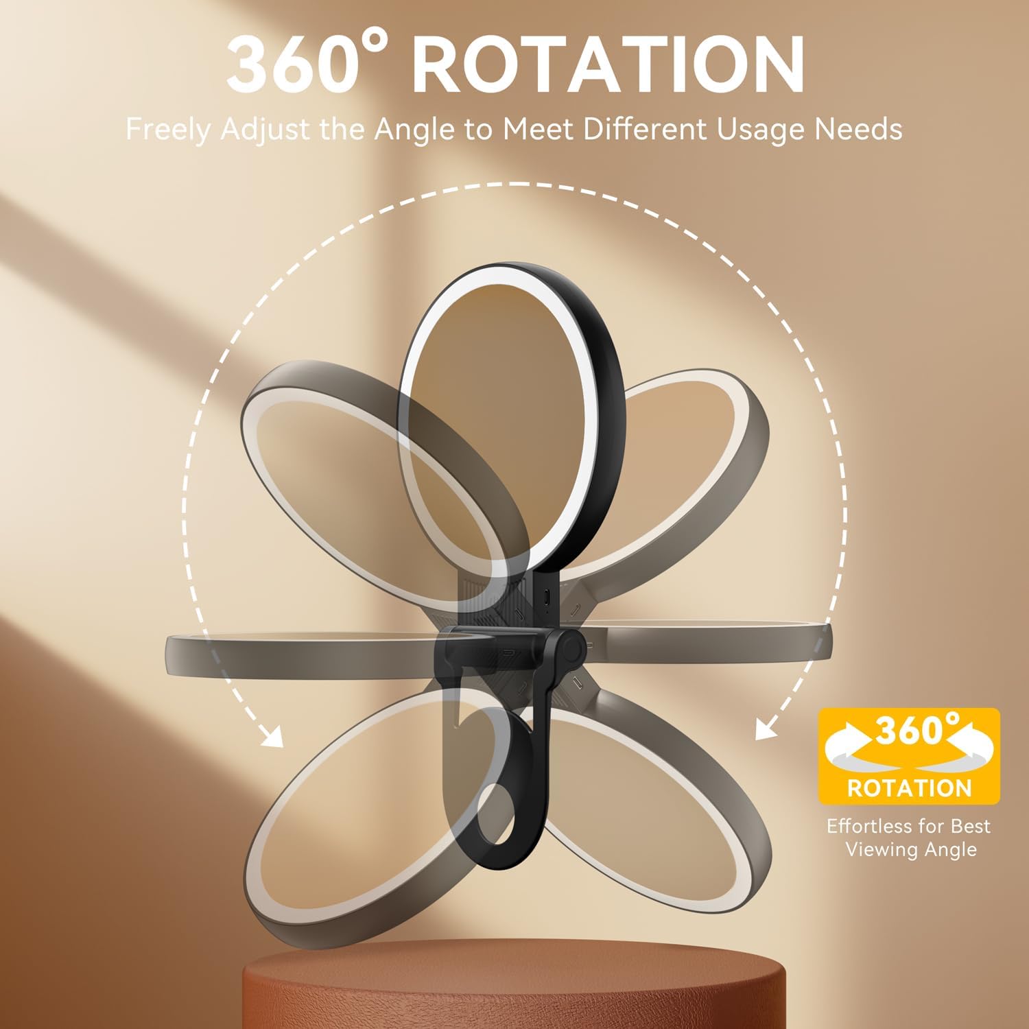 Auxmir - miroir maquillage double face, LED, 30X/1X, 2000mAh, pliable