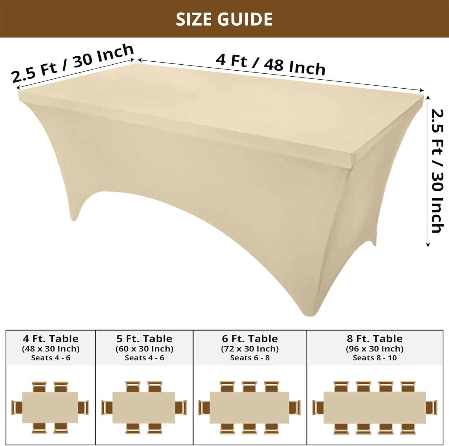 Utopia Kitchen - nappe extensible 122 cm - polyester spandex lavable