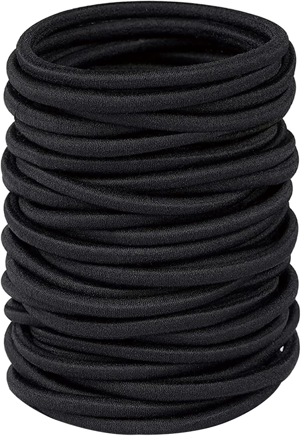 Élastiques à cheveux - lot de 32, 4mm, épais, noirs, femmes et hommes