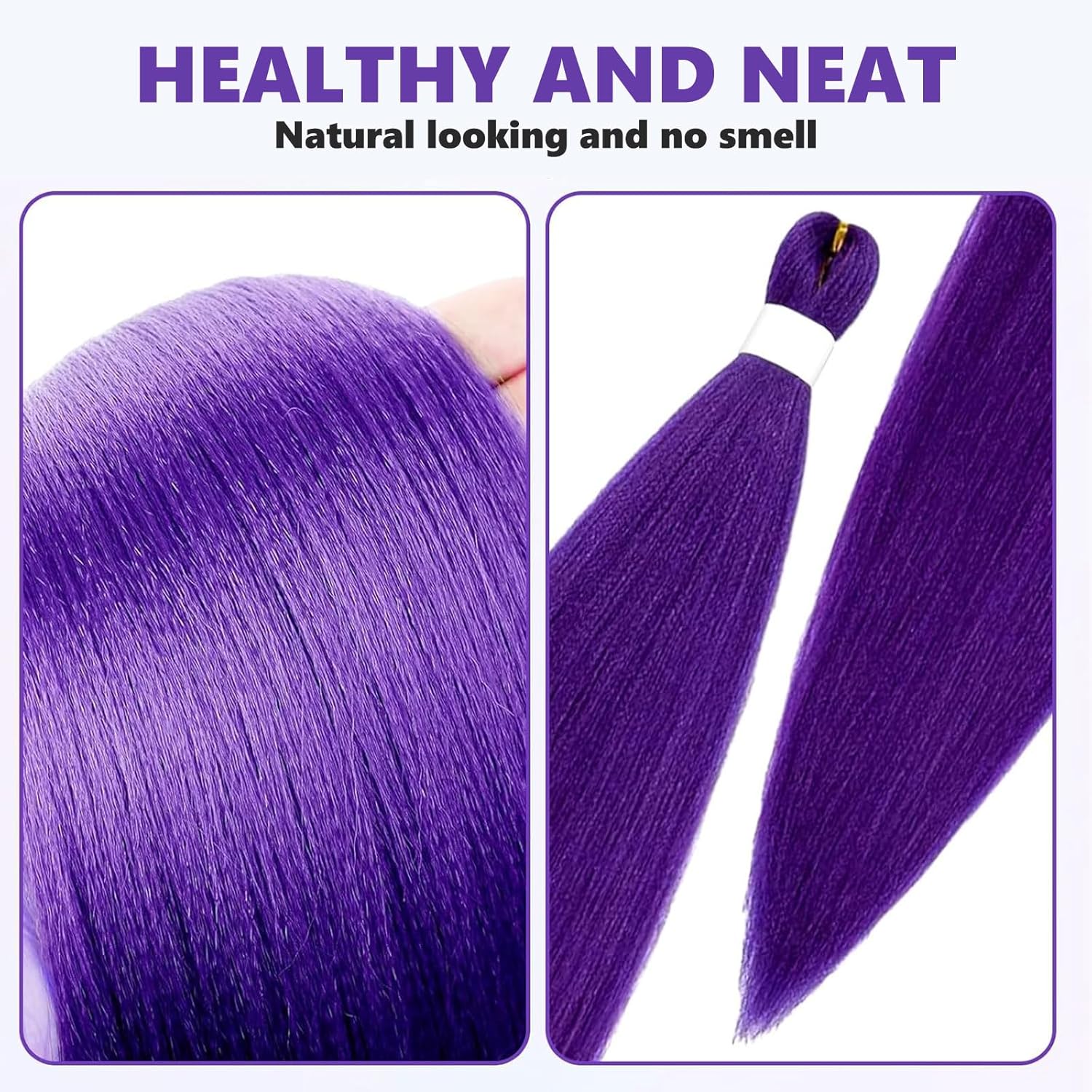 Extension cheveux violette - 30 pouces - lot de 2 mèches longues, usage cosplay