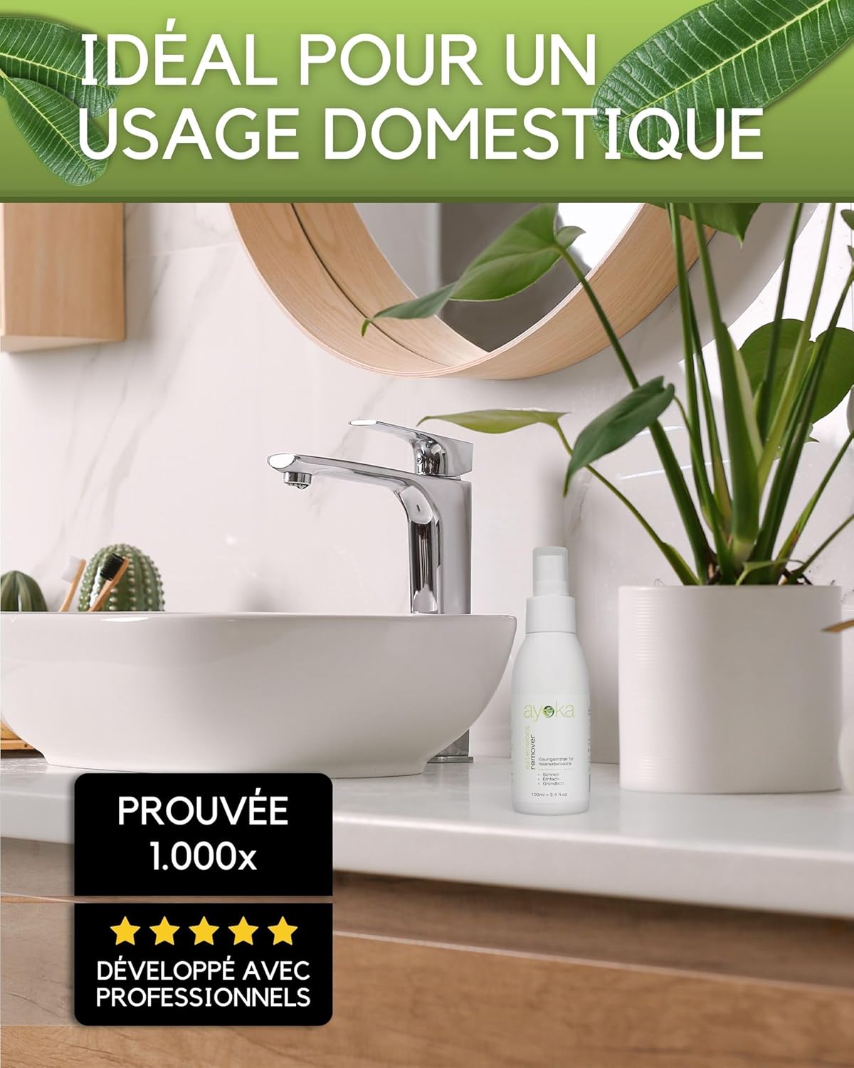 Ensemble dissolvant extensions cheveux – pinces extra fortes, outils Pro